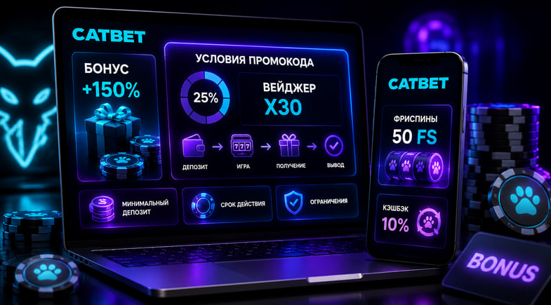 условия и вейджер промокодов CATBET 